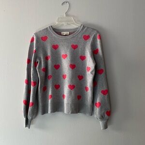Sweater with hearts size M more like S. I gave the dimensions